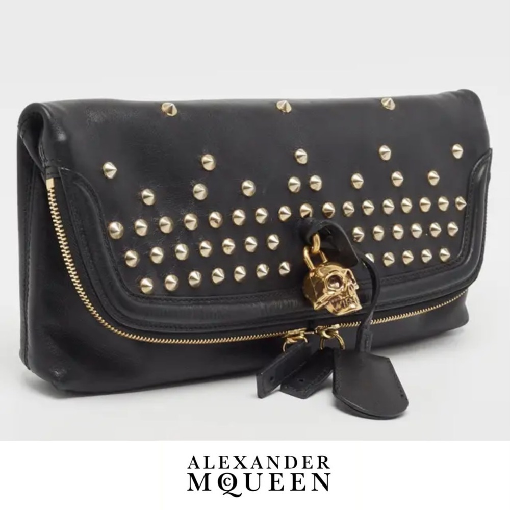 Alexander McQueen Leather Studded Clutch Bag